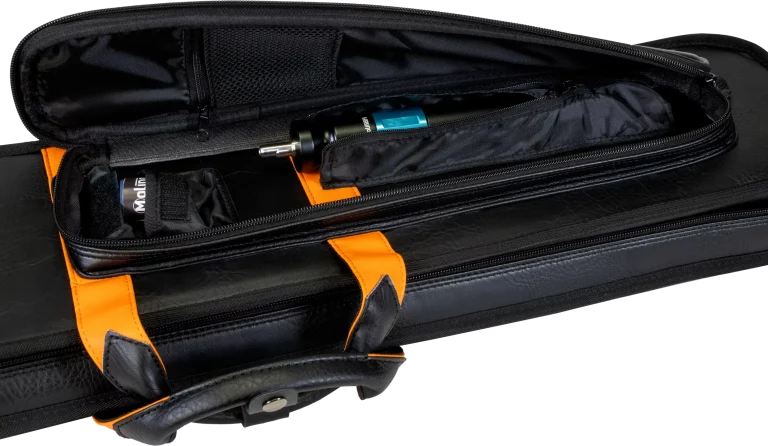 11-Molinari-retro-cue-bag-3B-6S-black-orange-side-pocket