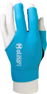 Molinari cyan billiards glove for the right handed player