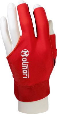 Molinari red billiards glove for the right handed player